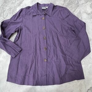 NWT Rabbit Rabbit RABBIT DESIGNS Purple Linen Blend Wood Button Size‎ 14 XLarge